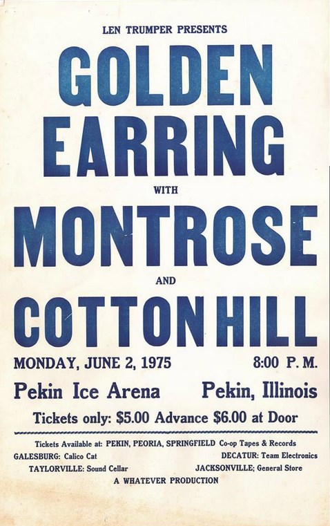 Golden Earring show poster June 02 1975 Pekin (USA) - Ice Arena